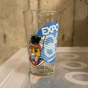 Vintage ERNIE Expo 1986 Vancouver BC Canada World Fair Drinking Glass